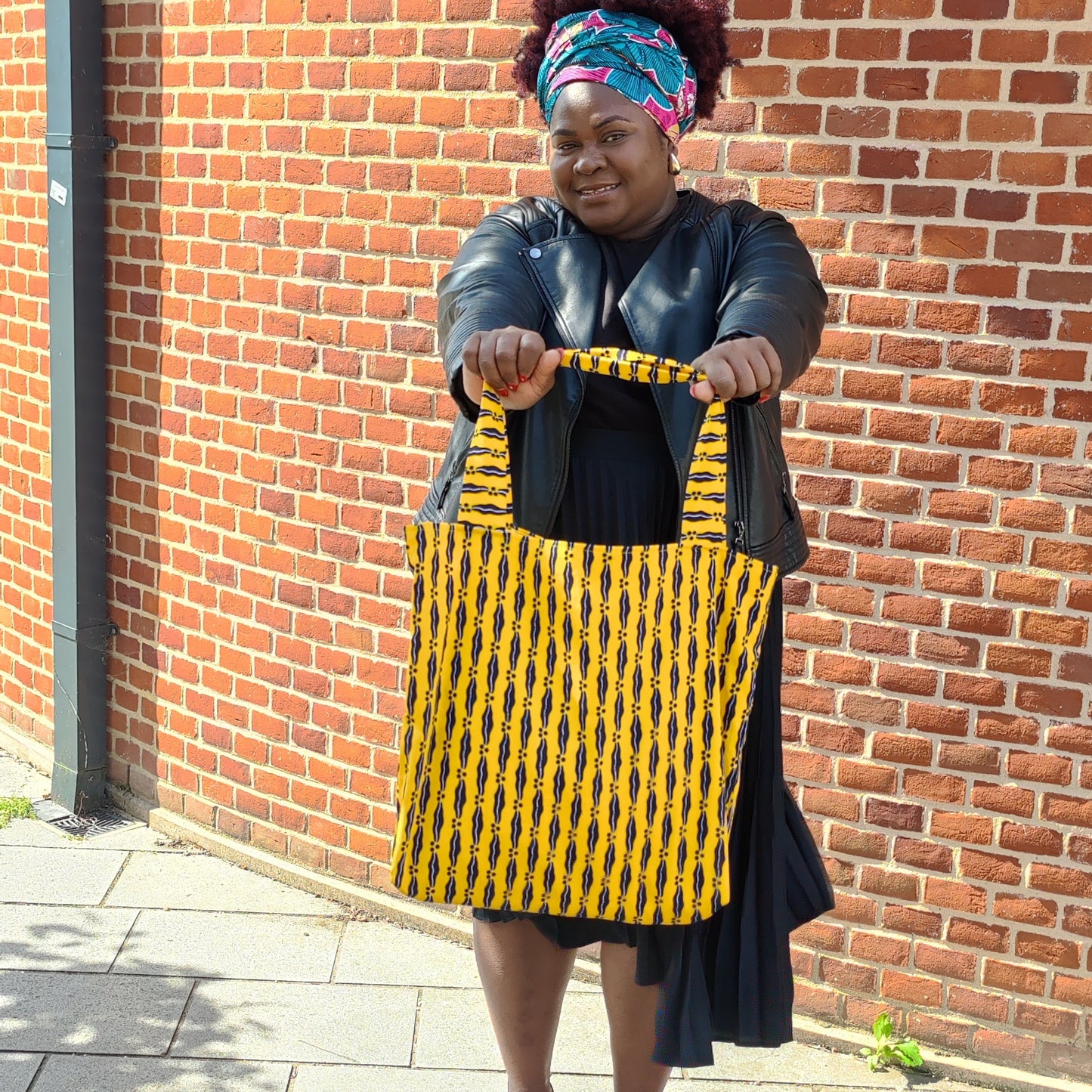 African print tote bag