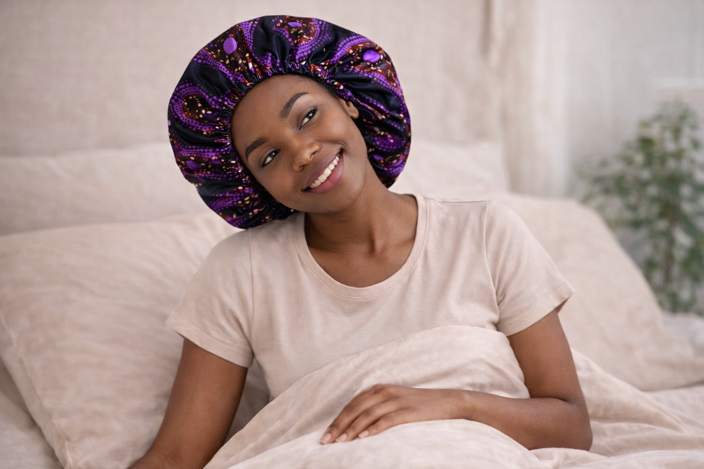 African Print Bonnet