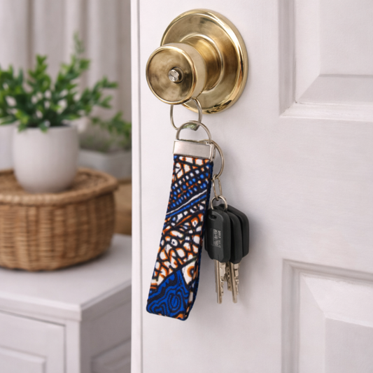 Blue Keychains  African Print