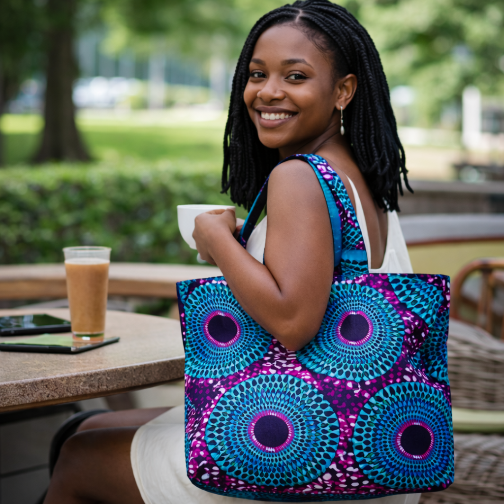 African print tote bag