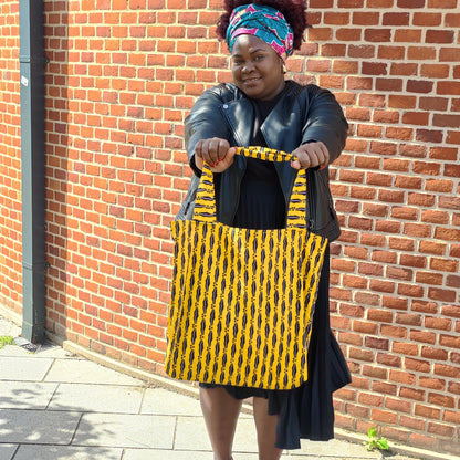 African print tote bag