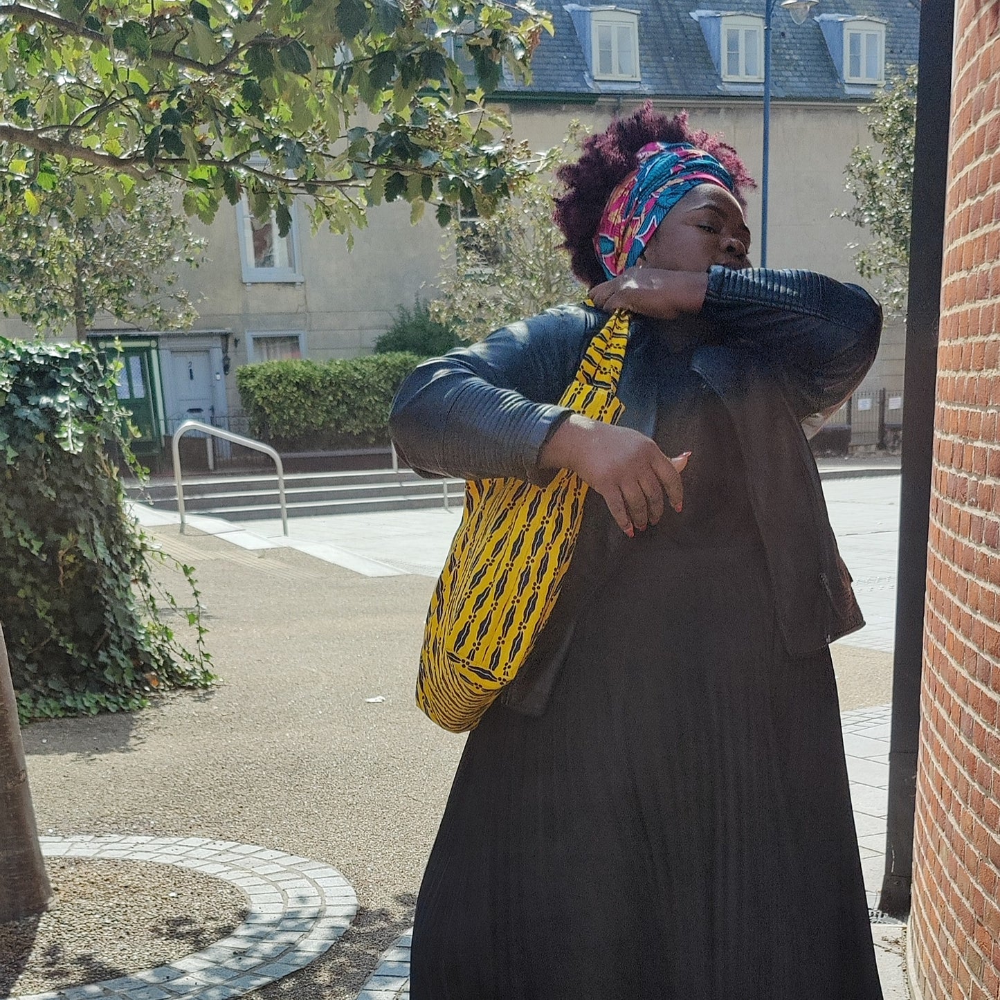 African print tote bag