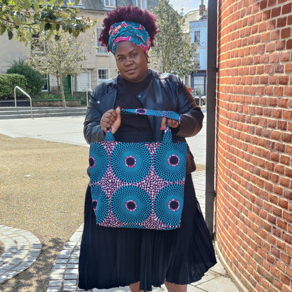 African print tote bag
