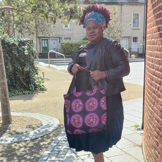 African print tote bag
