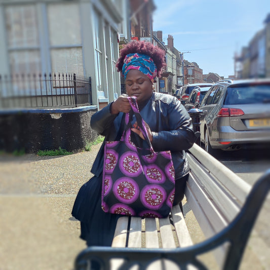 African print tote bag