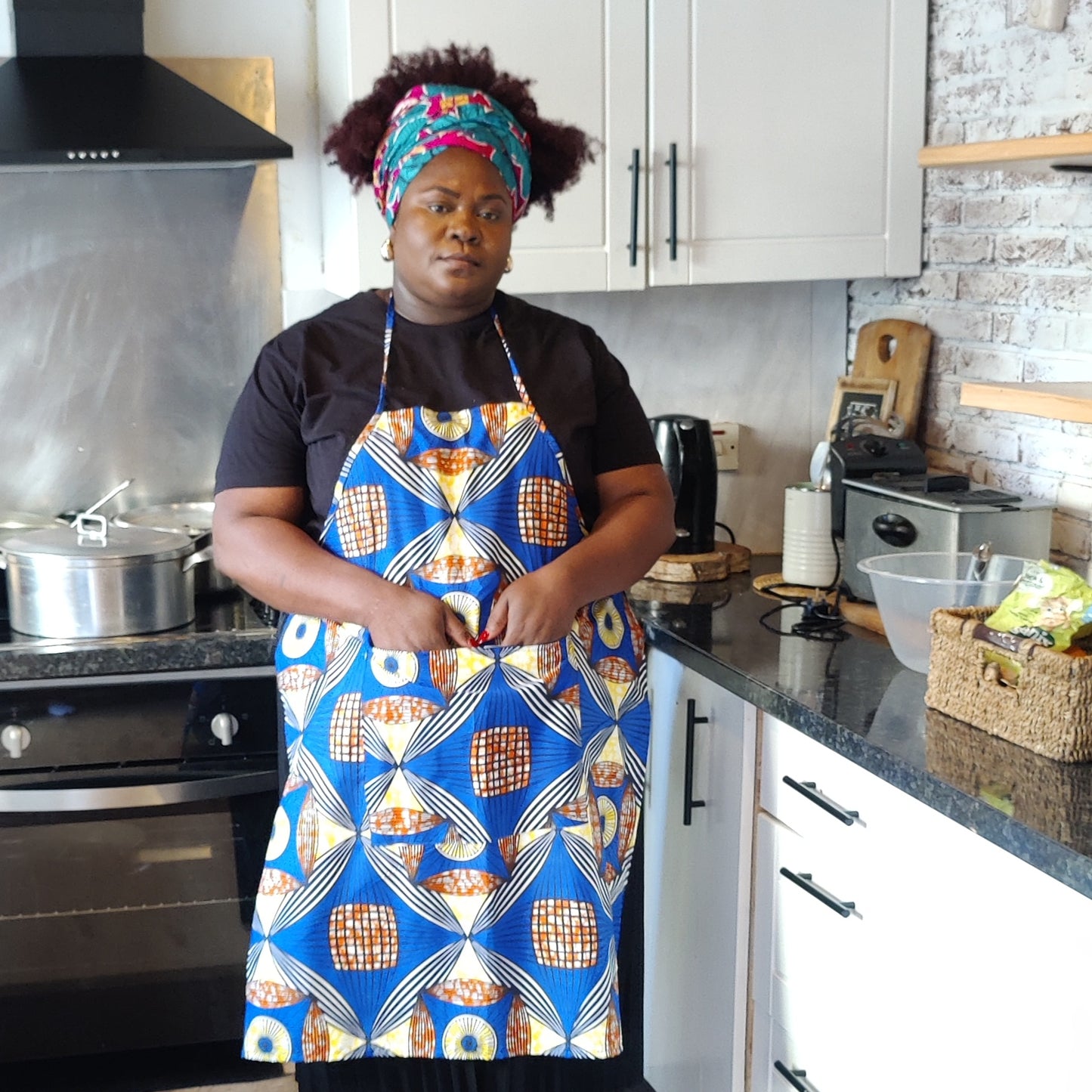 Kitchen Apron with African Print