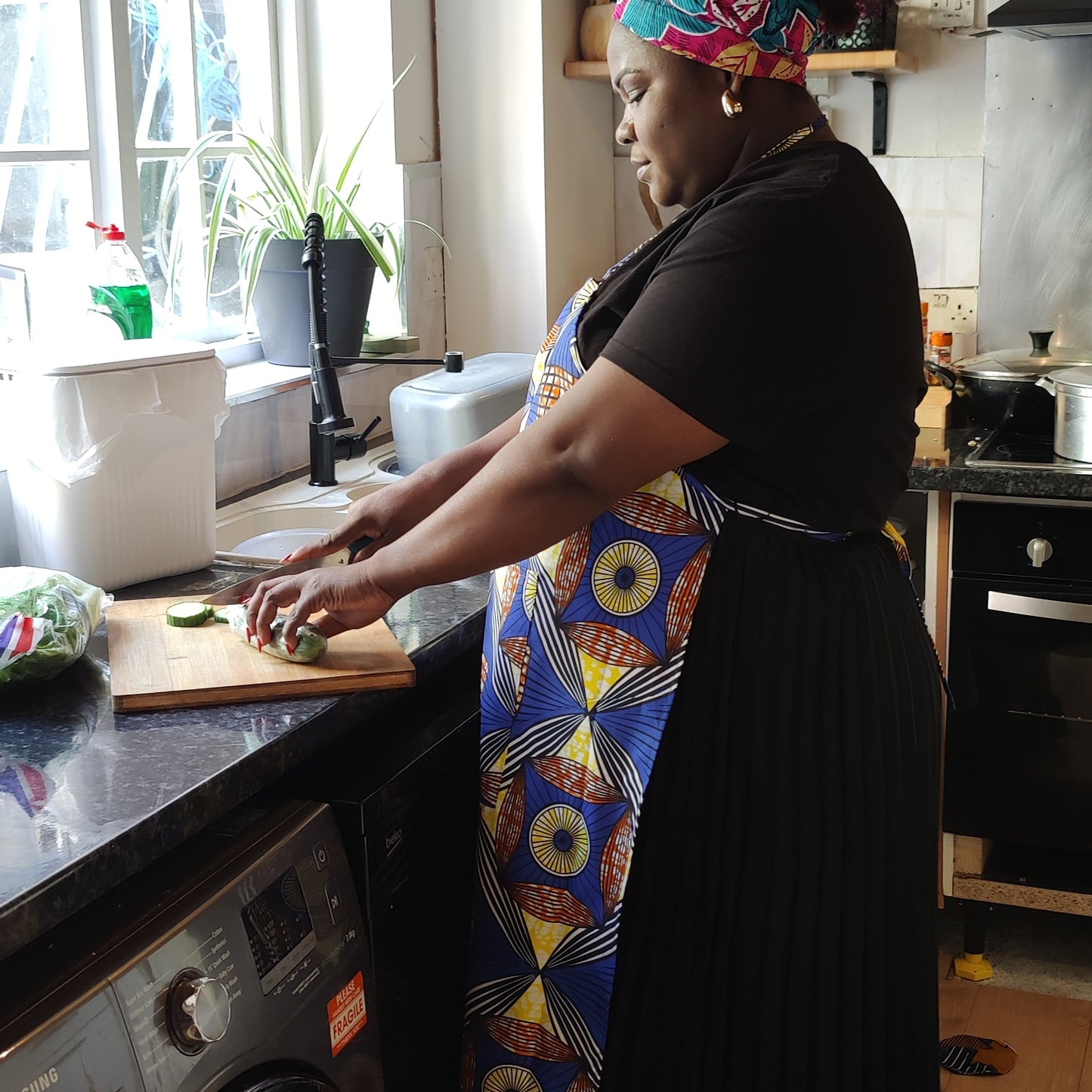 Kitchen Apron with African Print