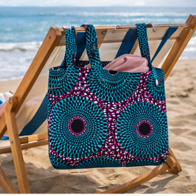 African print tote bag